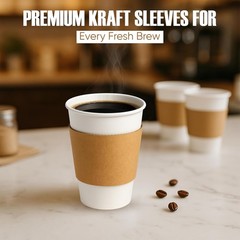 Disposable Coffee Cup Sleeves – Kraft Paper Insulated Hot Cup Holders for