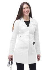 Adar Pop-Stretch Junior Fit Women’s 36″ Tab-Waist Lab Coat