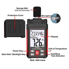 Sound Level Meter – Portable Noise Decibel Meter 30-130dBA with A Weighted
