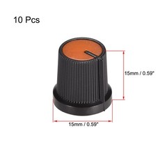 10Pcs 6mm Knob for Effect Pedal Amplifier Potentiometer Knob Black Orange