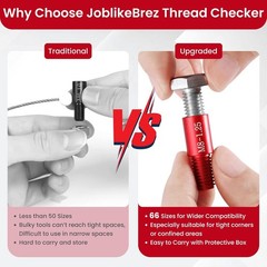 Thread Checker, 66Pcs Nut and Bolt Thread Checker, 33 Inch & 33 Metric Box Set T