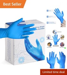 Ambidextrous Waterproof Nitrile Gloves – 50 Pack, Ideal for Hygiene & Cleaning