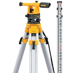 DEWALT DW090PK Transit Level Surveying Tool Tripod Rod 20X Magnification