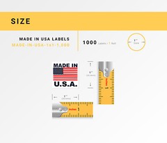 MADE IN USA Flag Pre-Printed Labels / Stickers ( 1″ x 1″) – 2 Rolls of 1000