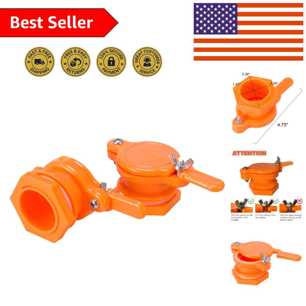 2PCS Food-Grade Nylon Honey Gate Valve for 5 Gallon Buckets – Leak-Proof Yellow