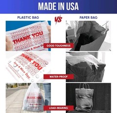 Thank You Plastic T-Shirt Bags 11.5×6.5×21 for Grocery Retail Shopping 100 pack