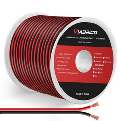10 Gauge Wire 100FT, 2 Conductors Electrical Wire Red Black Cable, Flexible/Low