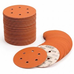 50 PCS 6 Inch 6 Hole Ceramic Sanding Discs P320 Grit, Hook and Loop Orbital