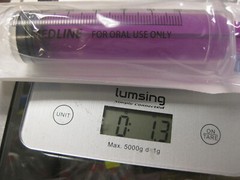 ( 1x ) 60mL Oral Syringe , Medline, Sterile Clear Barrel Purple Plunger with Cap