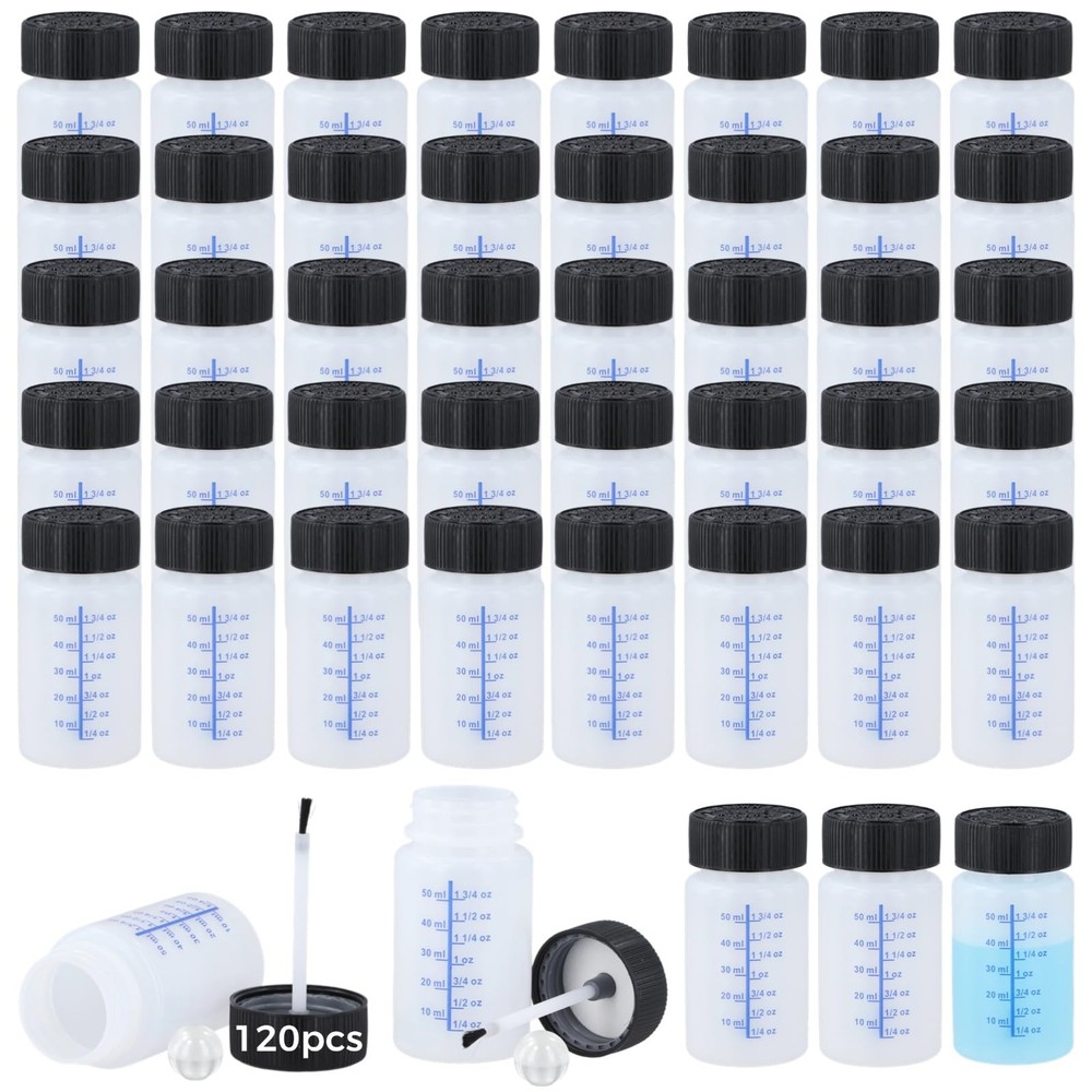 120 Pcs 2 Oz Touch Up Paint Container – Empty Paint Touch Up Bottles with Bru…