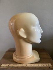 Vintage Plastic Abstract Adult Unisex Mannequin Heads Pair