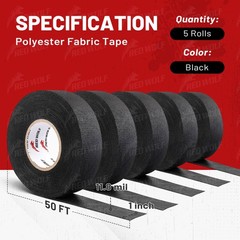 Wire Tape 1 Inch 50 FT High Temp Wiring Loom SelfAdhesive Felt Cloth Electric…