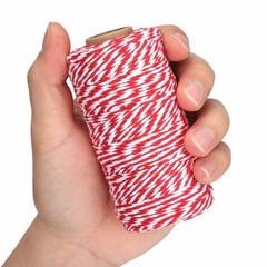 jijAcraft Red and White Twine, 2MM Cotton Bakers 2 mm x 100 m,