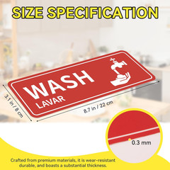 4PCS Wash Rinse Sanitize Sink Labels Stickers, Waterproof Hand Wash Only Sign, S
