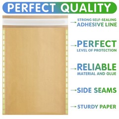 Natural Kraft Bubble Mailers Padded Self Seal Envelopes 440 Count 7.25 x 11 in