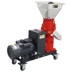 6mm Sheep/Pig Feed Pellet Mill Machine with Stainless Square Hopper 3Roller 220V