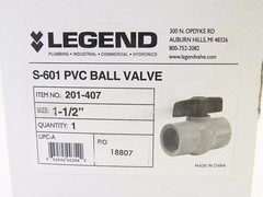 New Legend S-601 1-1/2″ PVC Ball Valve 201-407