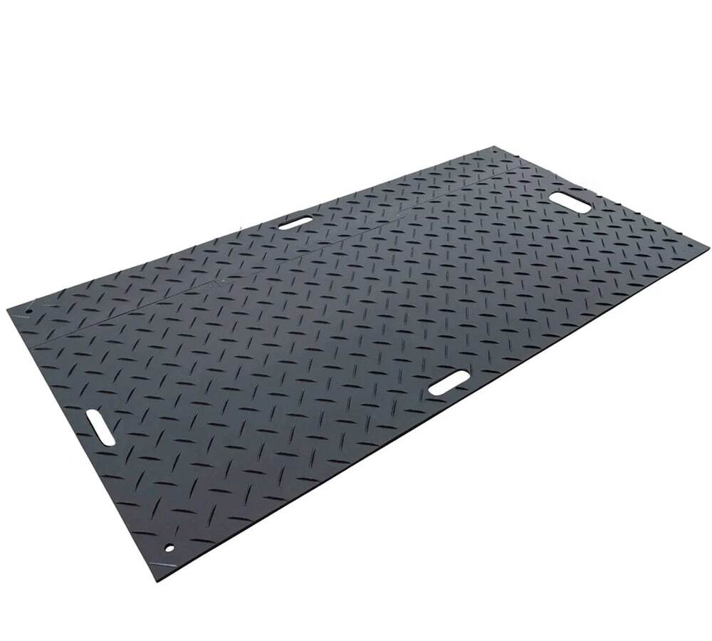 Ground Protection Mats – Black, 2’x8′ Heavy Equipments Mats, Diamond Plate Treat