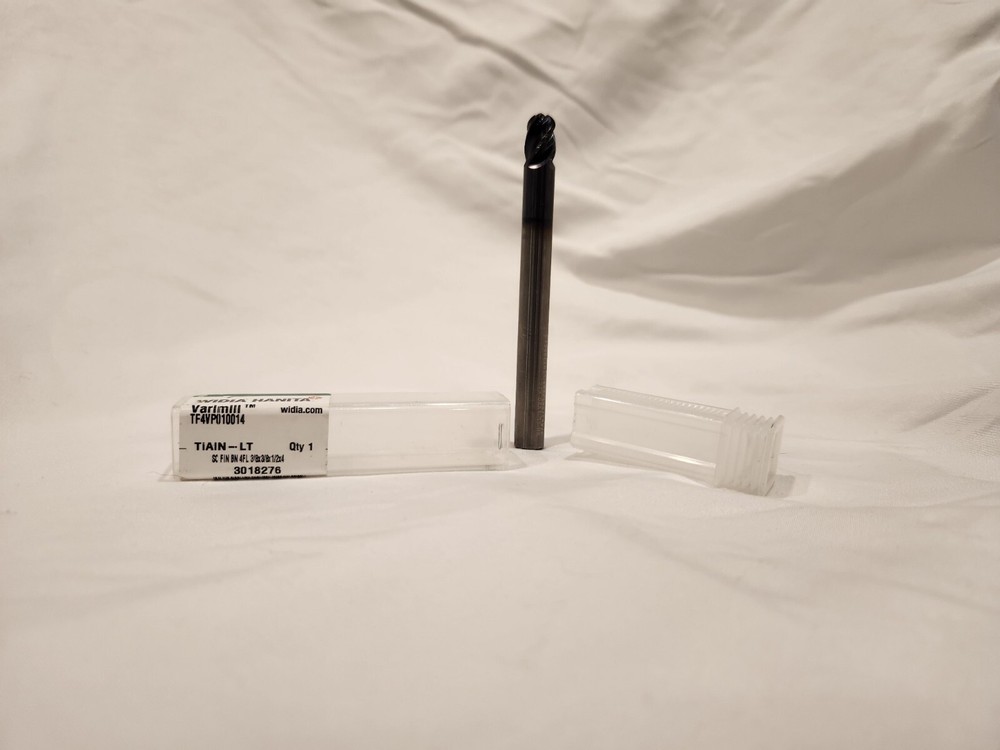 New-Widia Hanita Varimil Ball End Mill Long Reach 3/8 dia.4 Flute 1/2 LOC 4″OAL