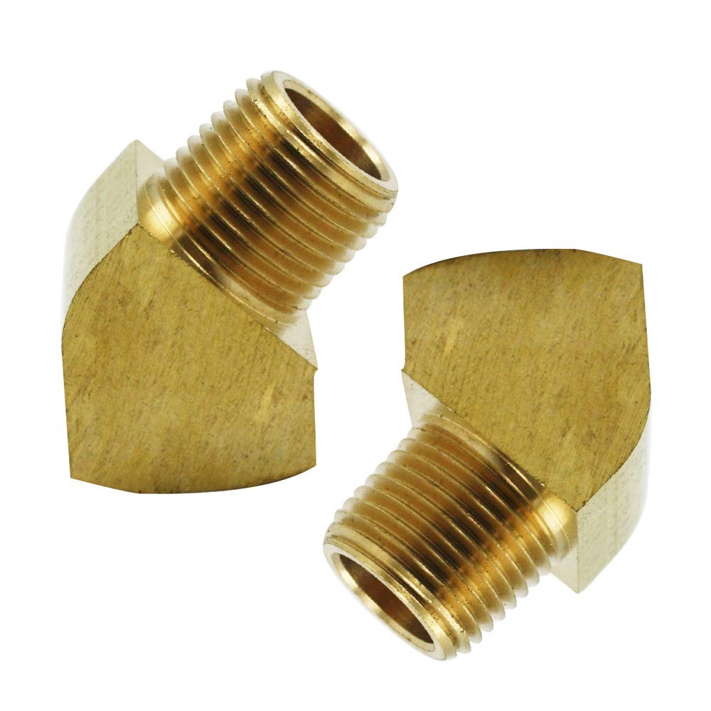 45 Degree 1/8″ NPT Female x Male, Pack Of 2,Brass