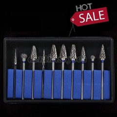10 Pcs Dental Lab Tungsten Steel Carbide Burs Polishing Bur Drills HP 2.35mm