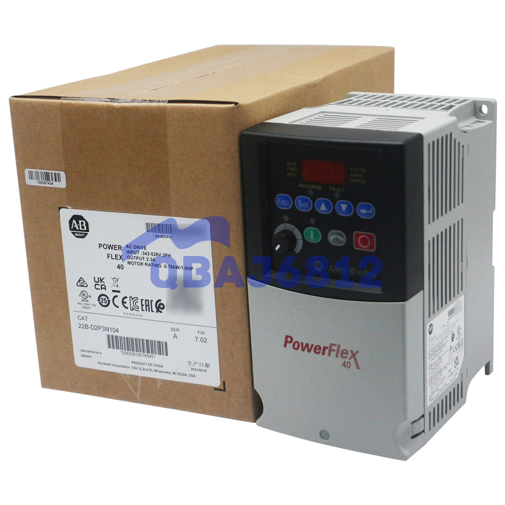 New Allen-Bradley 22B-D2P3N104 PowerFlex 40- 0.75 kW (1 HP) AC Drive 3PH