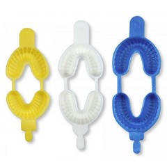 100x Disposable Dental Fluoride Trays Dual Arch Tray Foams