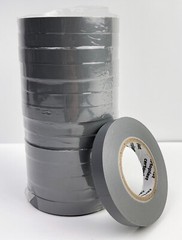 Pack of 15 Rolls – Certoplast 3/8″ Gray Vinyl PVC Adhesive Tape Roll