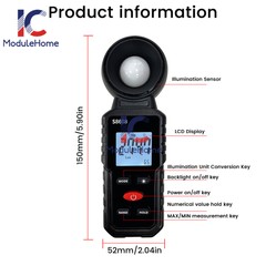 S8608 LCD Light Meter Digital Illuminance Meter Luxmeter Photometer 200000Lux-