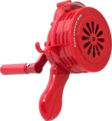 HANDHELD LOUD HAND CRANK MANUAL OPERATED AIR RAID ALARM PORTABLE SIREN RED