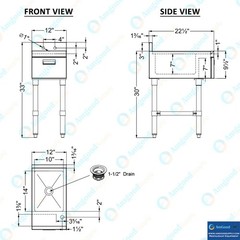 22 in. x 12 in. Underbar Hand Sink with Soap and Towel Dispenser