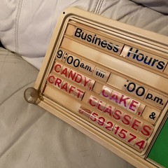 Vintage Open Closed Sliding Business Hours Storefront Sign Frame Letters
