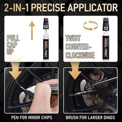 Wheel Scratch Repair Kit, Gloss Black Rim Touch Up Paint, Repair Curb Rash, Scra