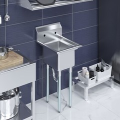 22 in. x 18 in. Stainless Steel One Compartment Sink. 12 in x 16 in x 10in Bowls