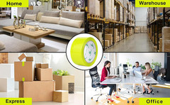 Light Yellow Heavy Duty Packing Tape 3 Rolls, 1.88 Inches Wide, 55Yds Length per