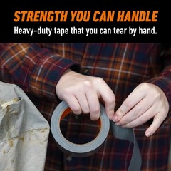 Gorilla 1.88 in x 10 yd Silver Duct Tape, Weather Resistant Heavy Duty Tape