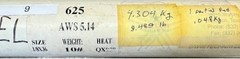 9.5 pounds 625 TIG Weld rod AWS 5.14 (ERNiCMo-3) 3/32″ 36″ long Inconel