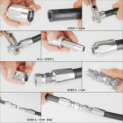 2 Hydraulic Hose Repair Kits 1/2 ID 2-Wire Hose Reusable Field Repair Fitting
