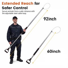 Animal Catch Pole Control Tool – 60″-92″ Adjustable Noose Pole Animal Control…