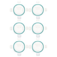 Snapware 7202R 1-Cup Clear Total Solutions Lid w/ Teal Blue Gasket (6-Pack)