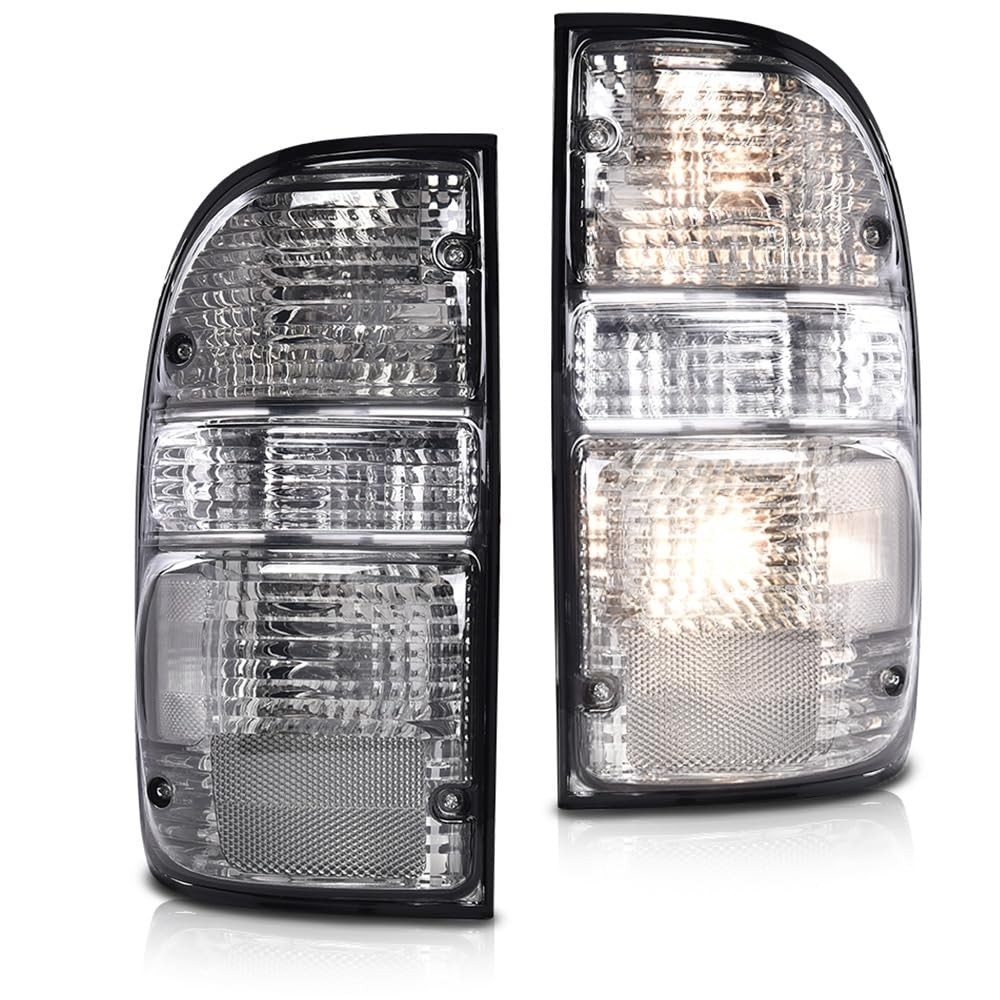 Tail Lights Toyota Tacoma 2001-2004 Smoky Lens Clear Housing Left&Right w/Bulbs