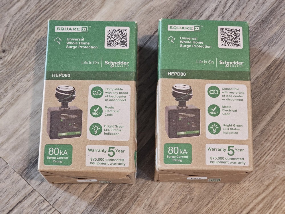 LOT OF 2 Square D HEPD80 80kA Universal Whole Home Surge Protection Device NEW