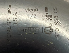 Viega 25201 MegaPressG Yellow STD S58 1/2″ X 1/2″Carbon Steel Fitting 90° Elbow
