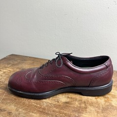 Wolverine Mens Steel Toe Oxford Wingtip Maroon Shoes Size 11