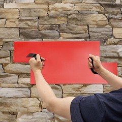 Concrete Texture Mold, Cement Texture Wall Mold Red PU 28.15*11.81*0.71 in NEW