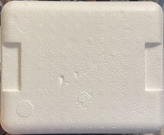Styrofoam Box For Cold Things. Inside Dimensions 6x8x8.