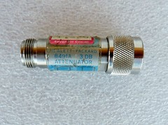 AGILENT HP 8491A COAXIAL FIXED ATTENUATOR 3DB DC TO 12.4 GHz TYPE N MALE FEMALE