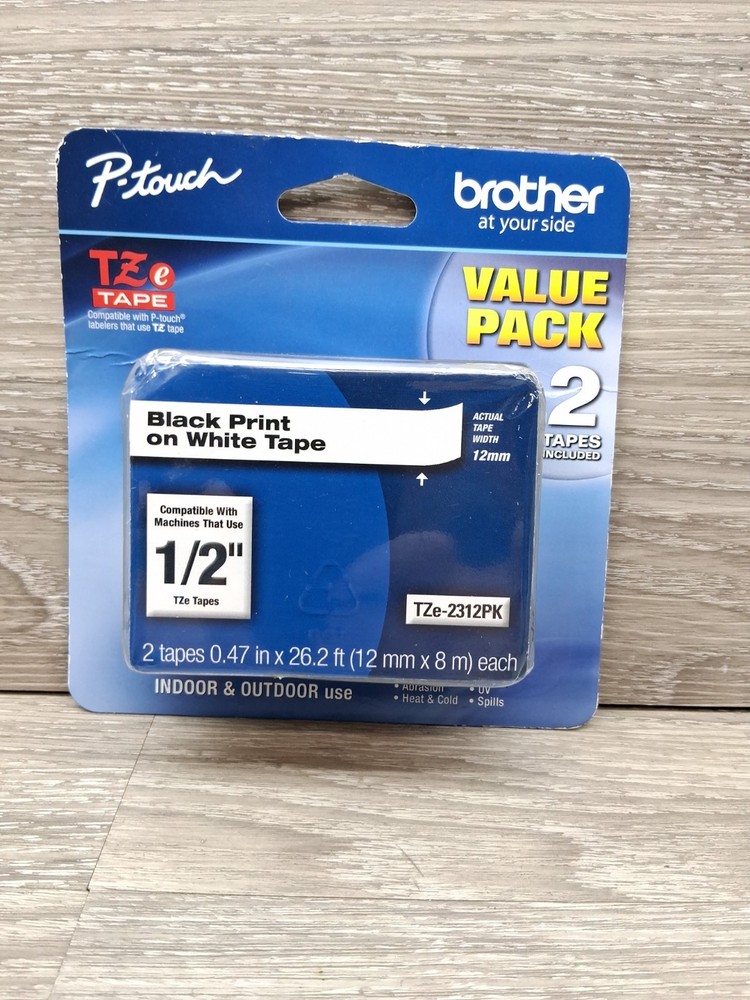 New Genuine Brother P-Touch TZe-231 2PK Black on White Tape (Free Shipping)