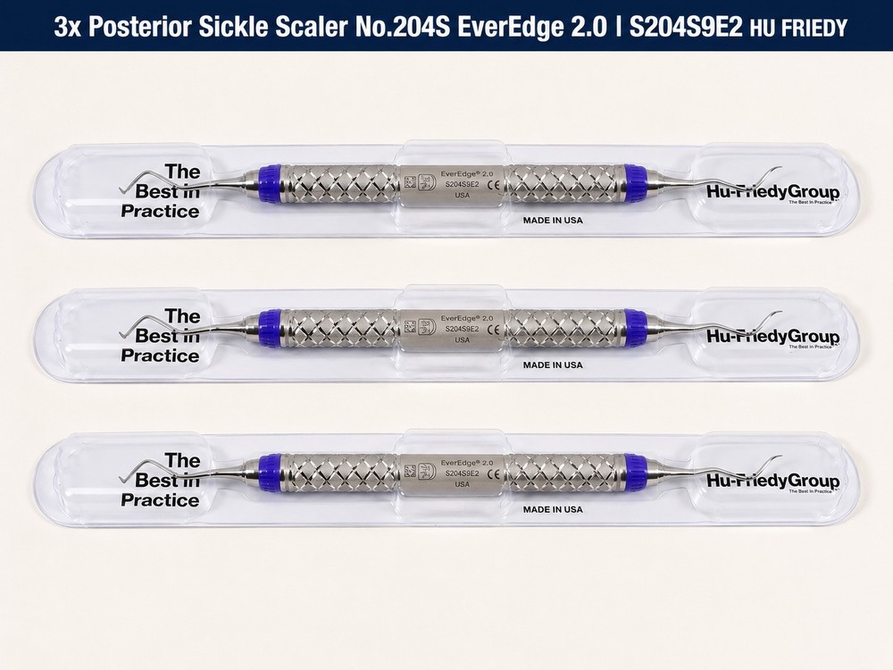 3x Posterior Sickle Scaler No.204S EverEdge 2.0 | S204S9E2 HU FRIEDY