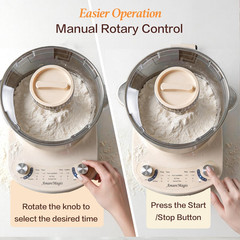 7.4QT Electric Dough Mixer with Timer for Bread, Pizza & Sourdough Baking